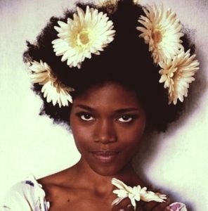 Black Girl with Flowers